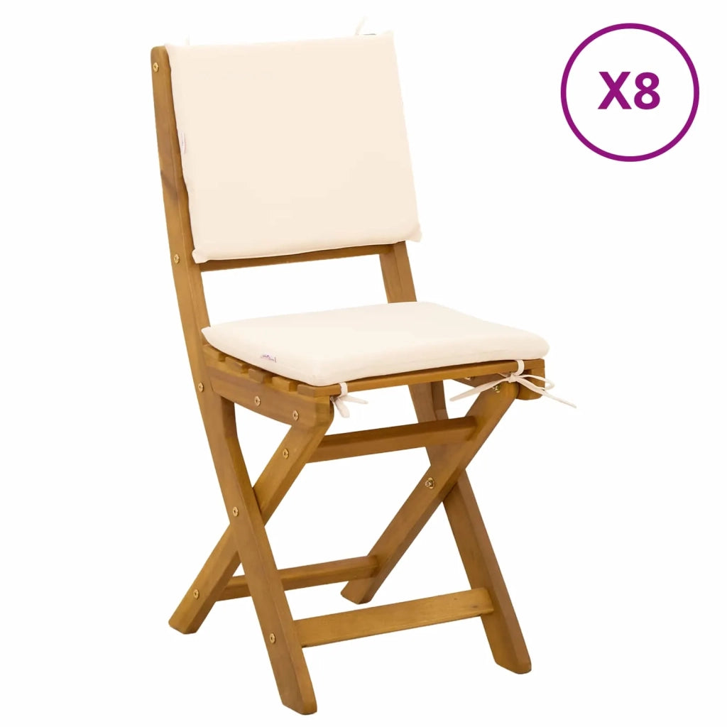 Sedie Bistro da Giardino 8 pcs Bianco Crema 38 x 46 x 85 cm
