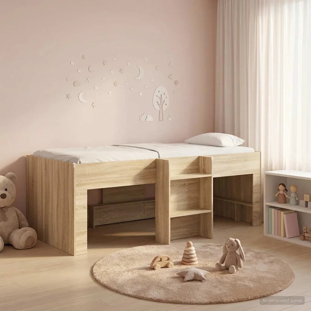 Letto Alto per Bambini 2 pcs Rovere Sonoma 98.5 x 200 cm