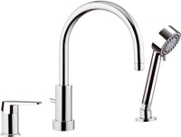 Rubinetto bordo vasca con deviatore, bocca minimale e doccetta a due posizioni - serie dream