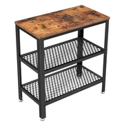 Tavolino laterale consolle con 2 ripiani in rete per ingresso soggiorno camera da letto ufficio 60 x 30 x 60 cm salvaspazio facile da montare stile industriale marrone rustico 12_0007570