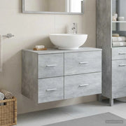Set di mobili per il bagno 2 pz Grigio Cemento 3403995
