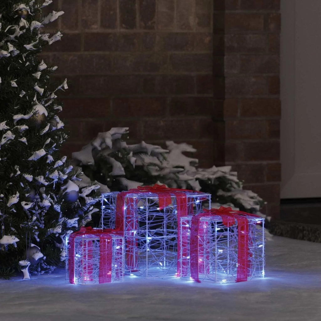 Scatola Regalo con 60 LED 3 pcs Blu 20 x 20 x 20 cm Acrilico