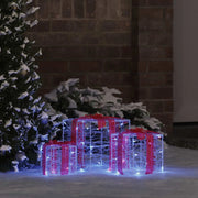 Scatola Regalo con 60 LED 3 pcs Blu 20 x 20 x 20 cm Acrilico