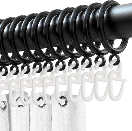 100 pezzi di anelli per tende con ganci anelli per tende per tende a rete tende per doccia anelli per tende diametro interno 32 mm lunghezza gancio 30 mm