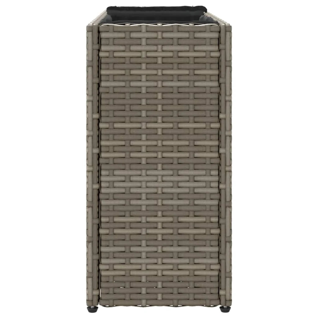 Fioriera rialzata per piante fiori giardino terrazze con 2 vasi set da 2 90 x 20 x 40 cm resina intrecciata grigia 02_0038855