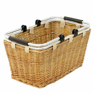 Cesto cestino in vimini per la spesa con manici in metallo cm 47,5 x 28,5 x h 25