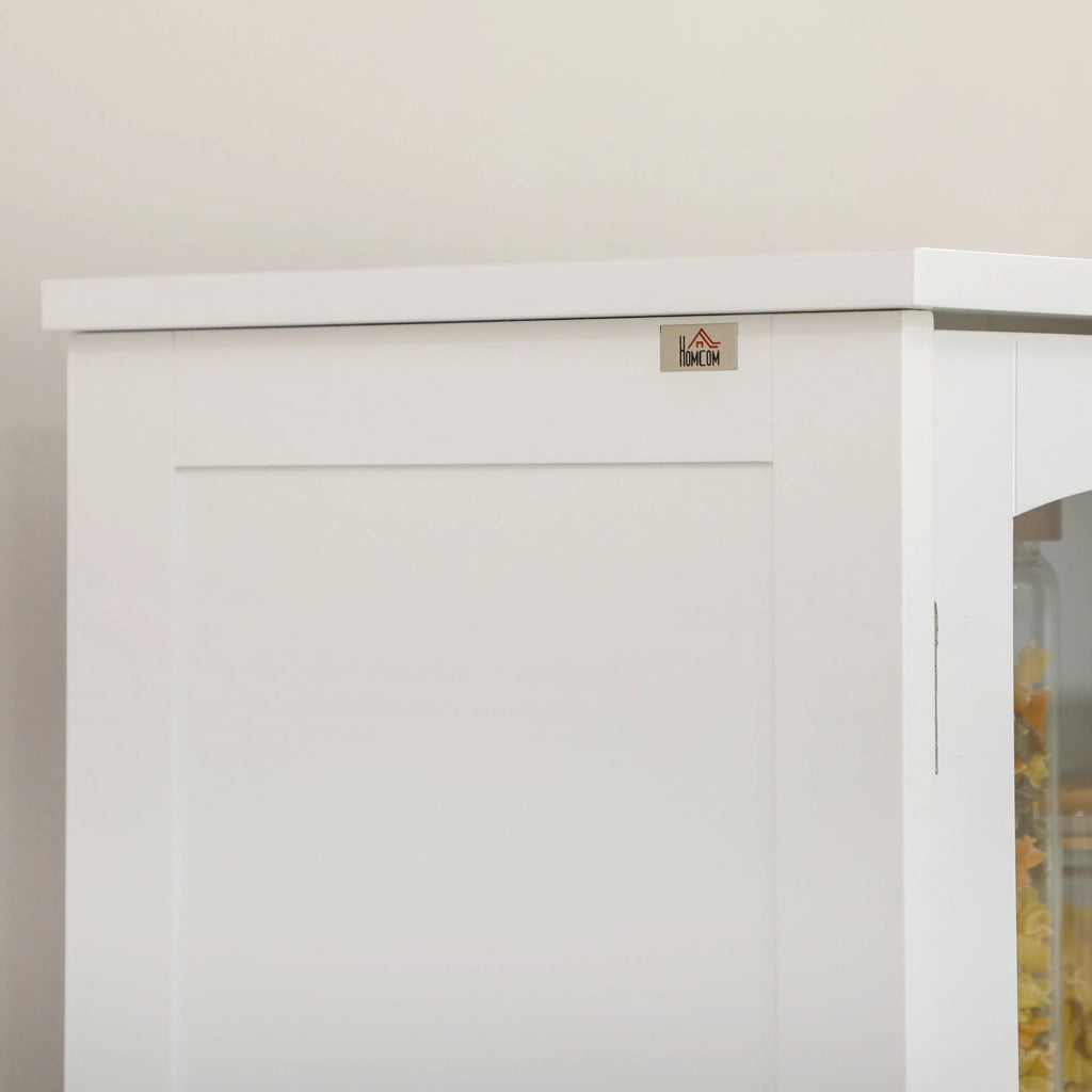 Credenza da Cucina Alta con 2 Armadietti e Cassetto 60x30x160 cm Bianco