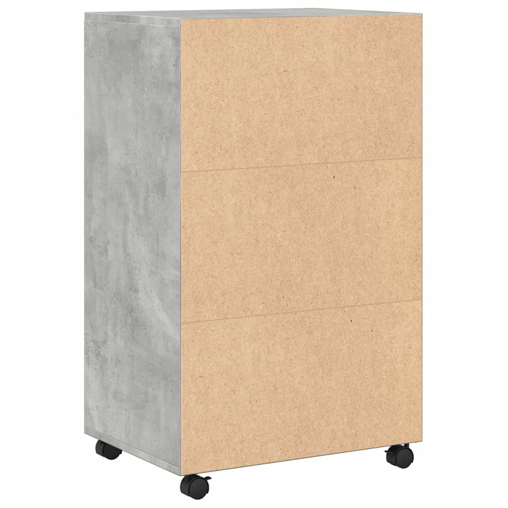 vidaXL Mobiletto con Ruote Grigio Cemento 55x40x91 cm in Truciolato