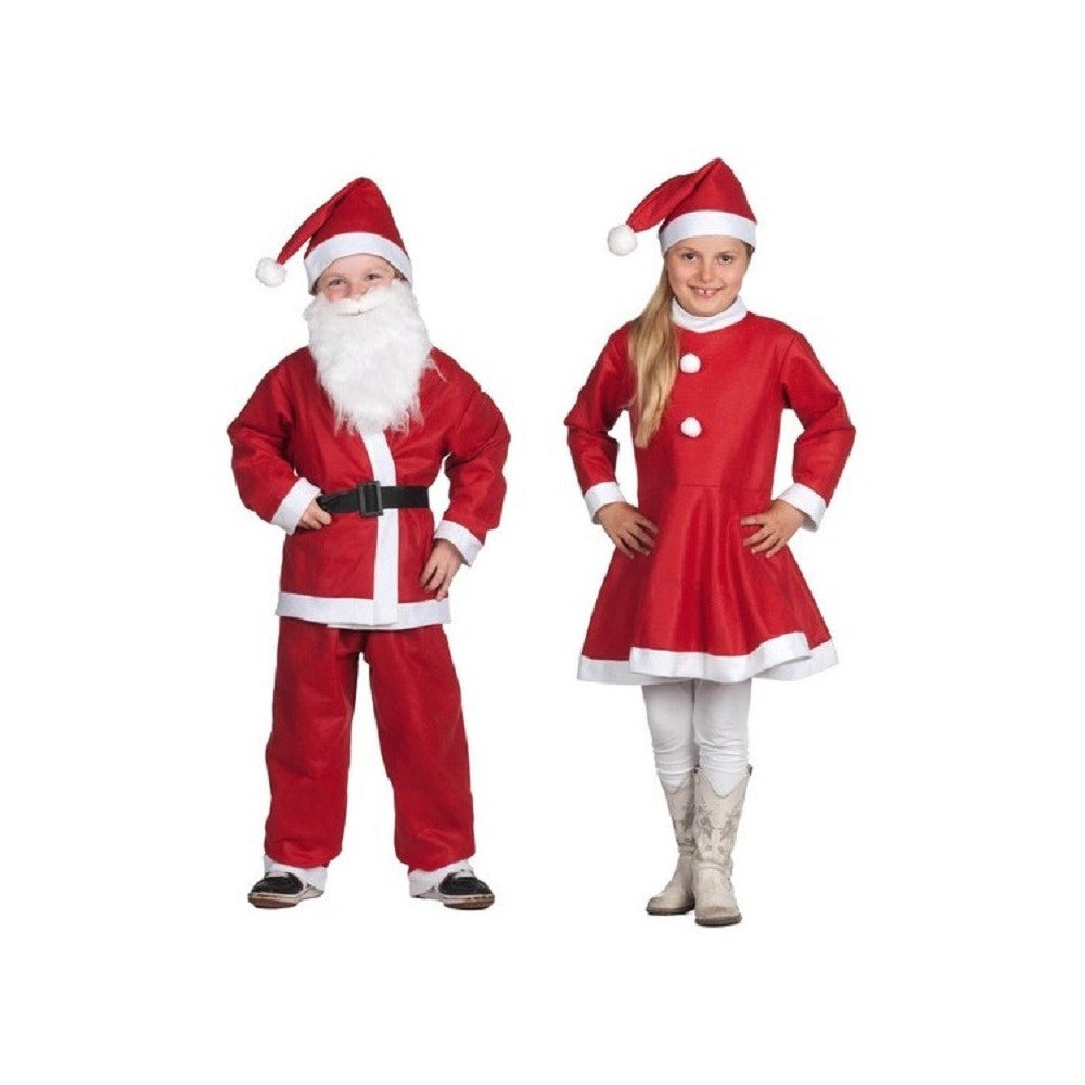Trade Shop - Vestito Vestitino Per Bambini Babbo Natale Bambini E Bambine Da 6 A 9 Anni Rosso -