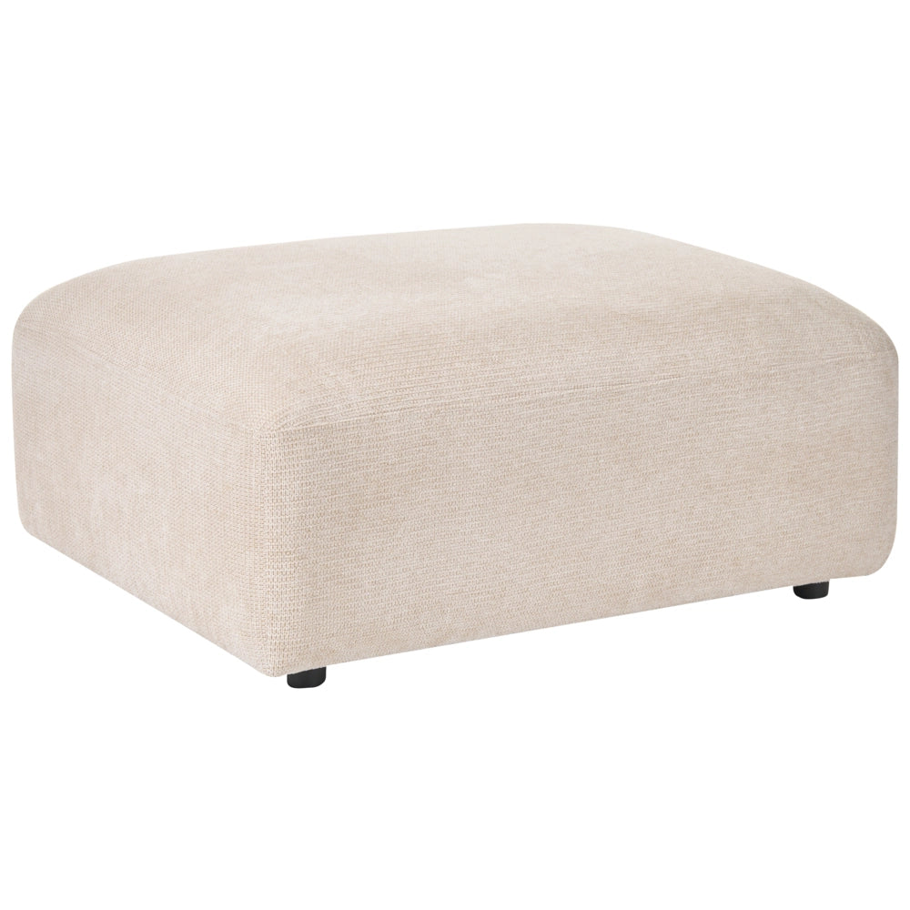 Pouf beige chiaro imbottito, elemento modulare per divano, pouf rettangolare, salotto moderno