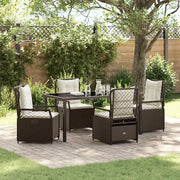 Set da Pranzo per Giardino 5 pcs Marrone polyrattan 3380991