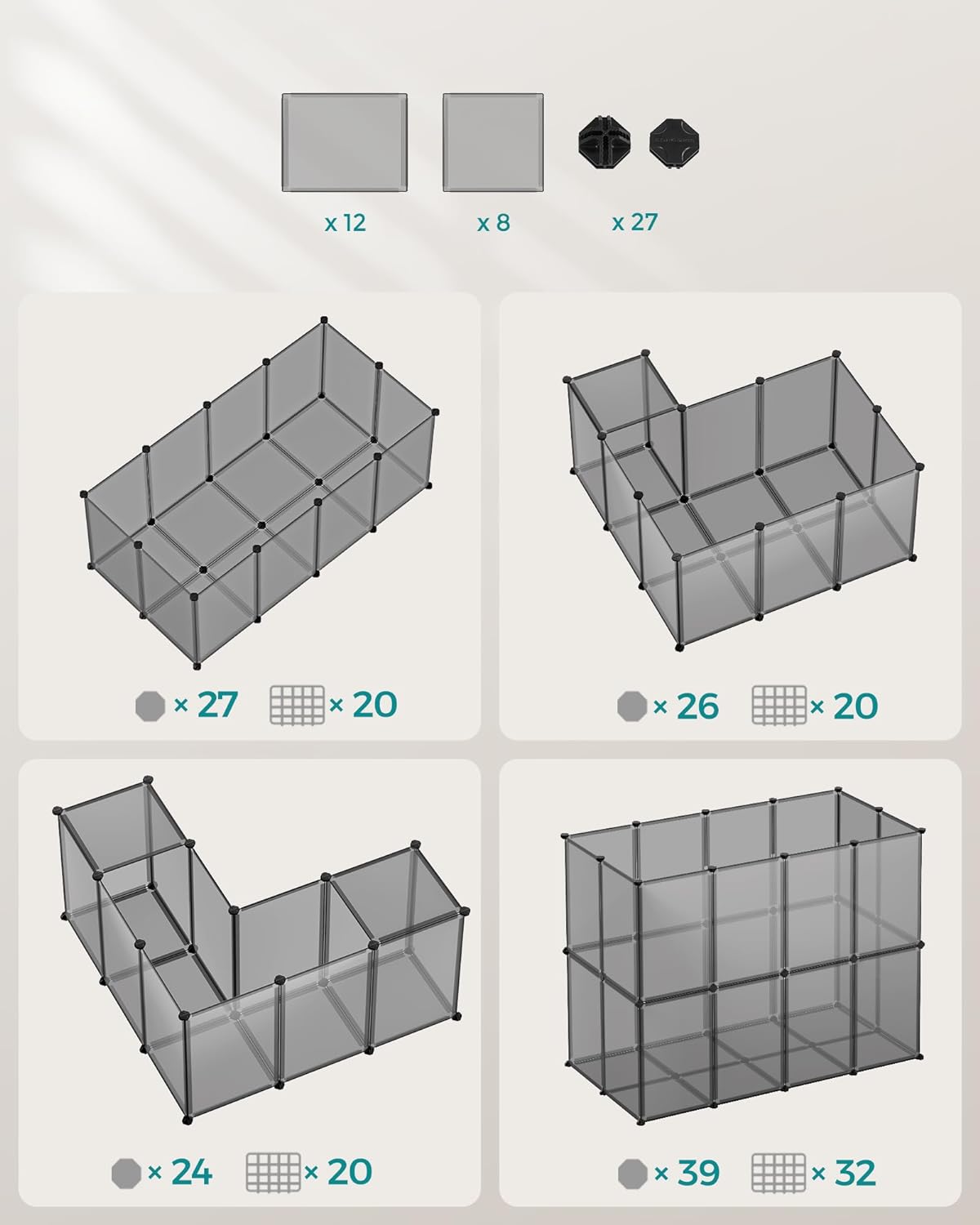 VALORA Recinto modulare per piccoli animali - Recinto per animali LPC001G01