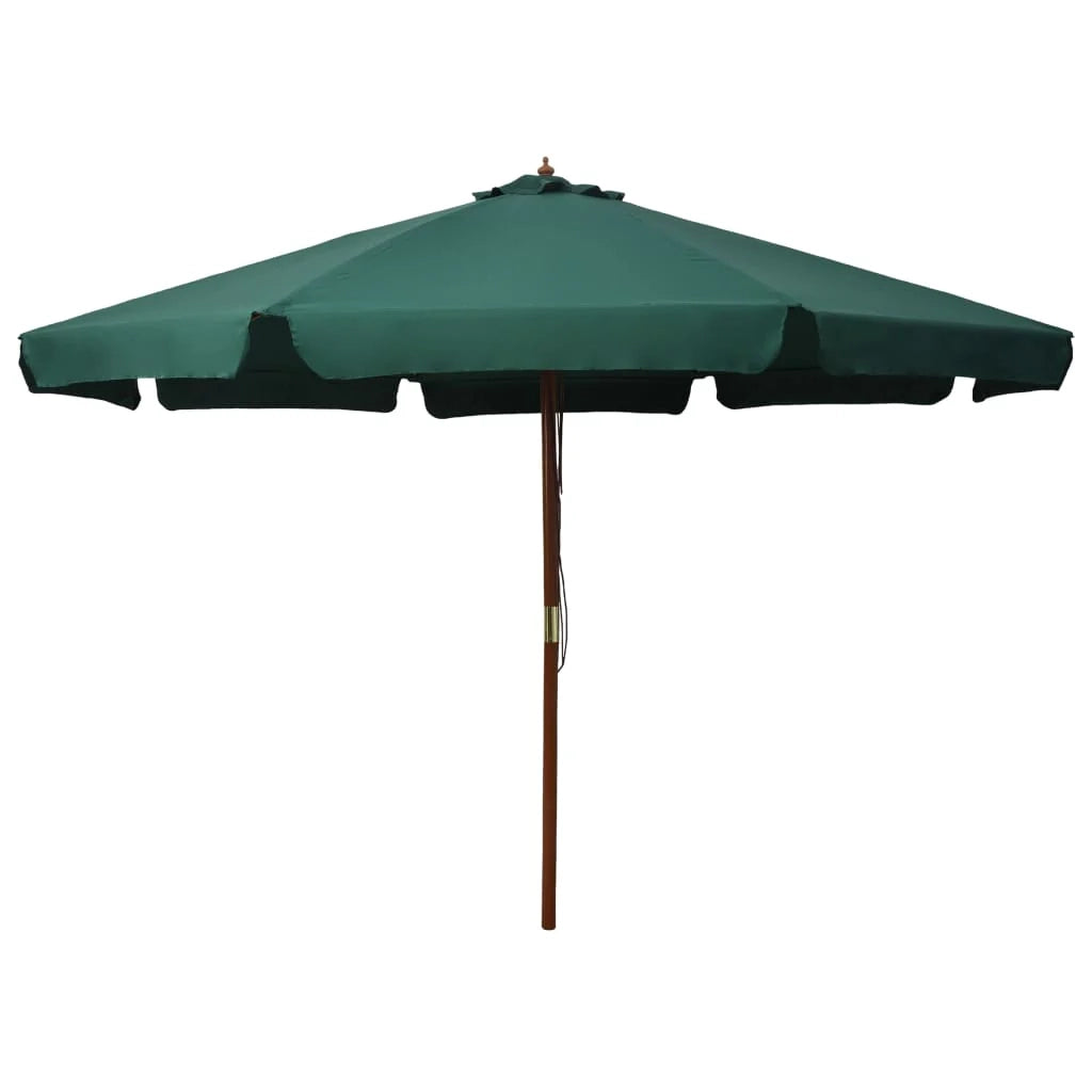 Ombrellone con palo in legno 330 cm verde 02_0008125
