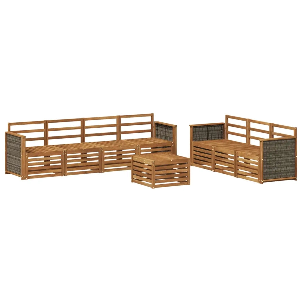 Set divani 8 pz Legno di Acacia Massello 3384105