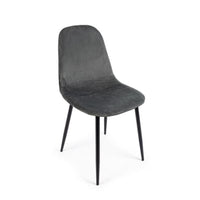 Sedia Irelia in Velluto Grigio Scuro di Bizzotto