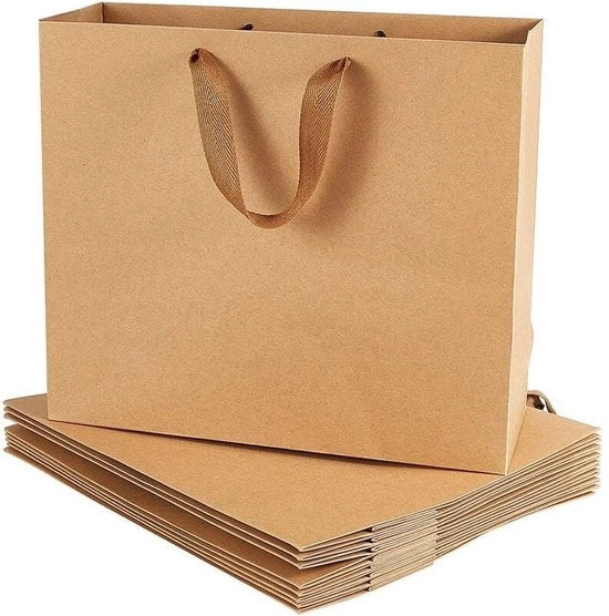Cadeauverpacco da 10 pezzi - 32*28*11.5 cm - Borsa di regalo - Sacchetto - Carta - Per Natale, compleanni, feste - Borse di carta con manigliona