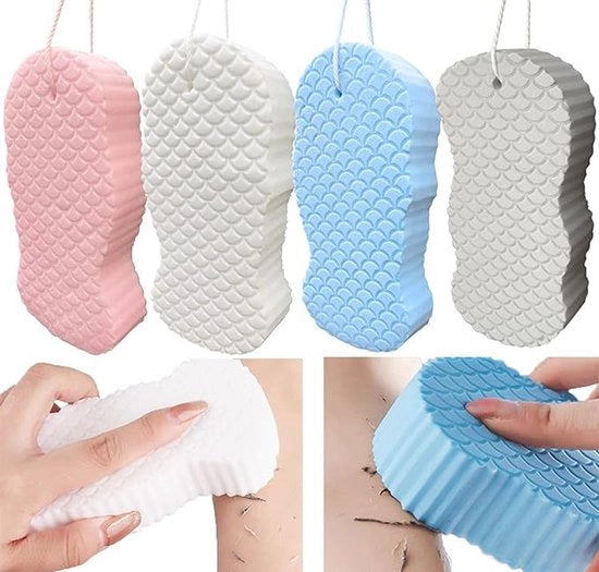 Scrub meraviglia spugna - pelle normale e sensibile - bagno - doccia - 4 pezzi spugna per lo smaltimento - spugna per lo smaltimento - spugna per il corpo - per il reinvenimento