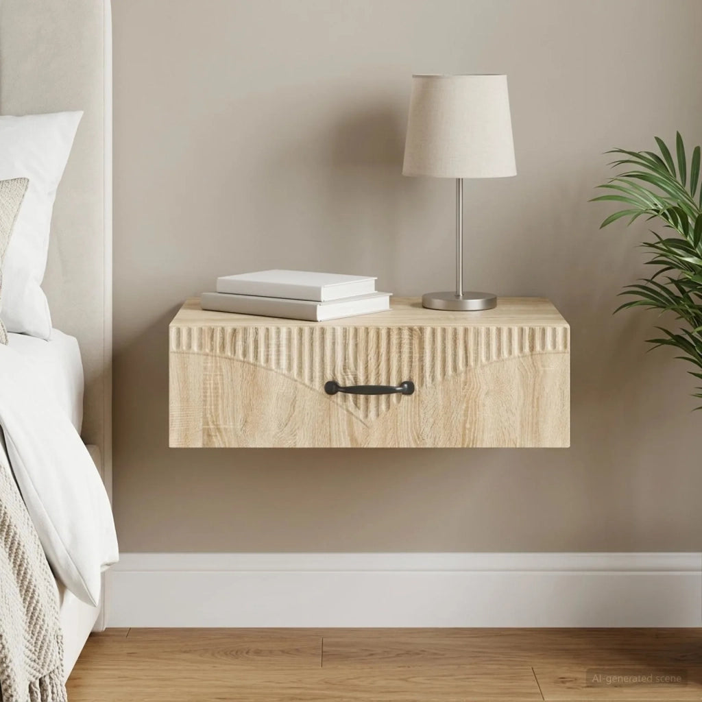 Tavolino da Parete Laterale Rovere Sonoma 59 x 34,5 x 17 cm 898997