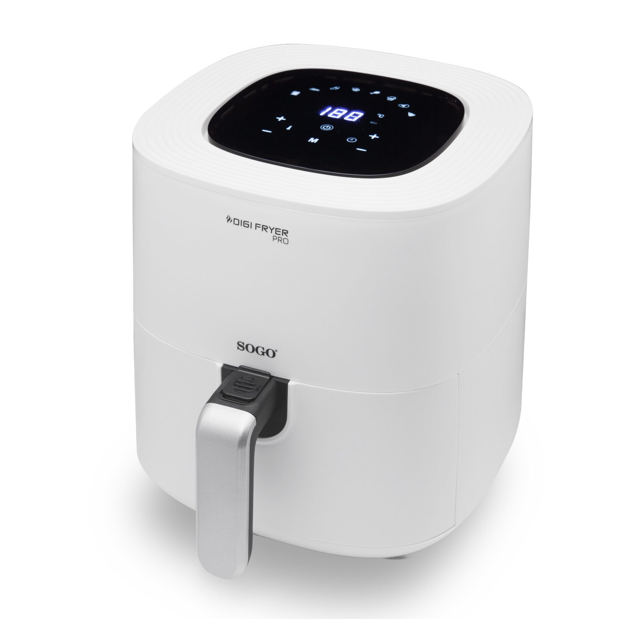 SOGO Friggitrice ad Aria 5.5L 1700W - Digitale, Touch, Antiaderente, Timer 60 min, Cottura Sana con 80% di Grassi in Meno