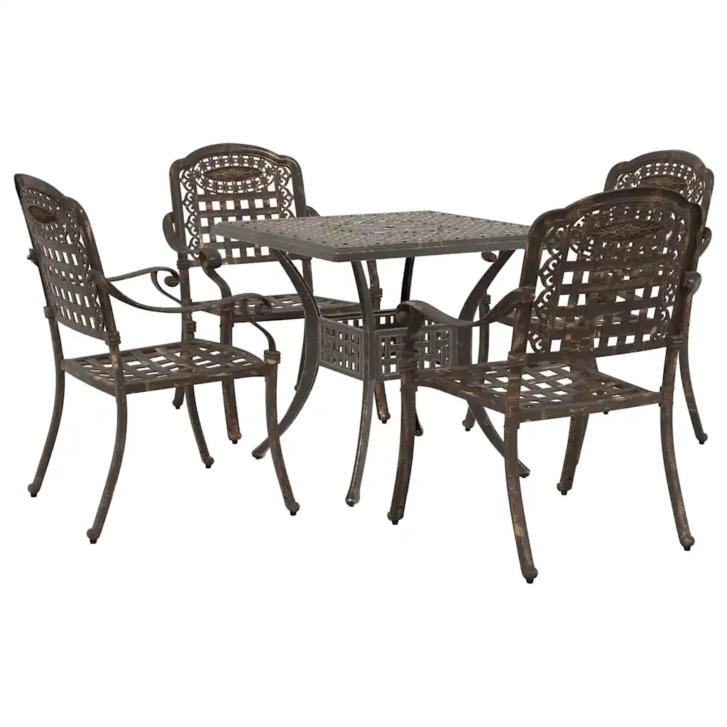 Set di Tavolo da Giardino 5 pcs Bronzo Alluminio pressofuso 3334728