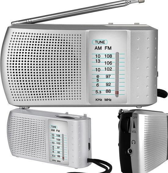 Radio da Cucina Compatta - Ricezione FM/AM/SW - Antenna Telescopica - Collegamento per Altoparlante - Funziona con Batterie
