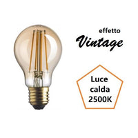 LAMPADINA GOCCIA A LED  7W LUCE CALDA 2500K 725 LUMEN E27 VETRO AMBRATO BOT