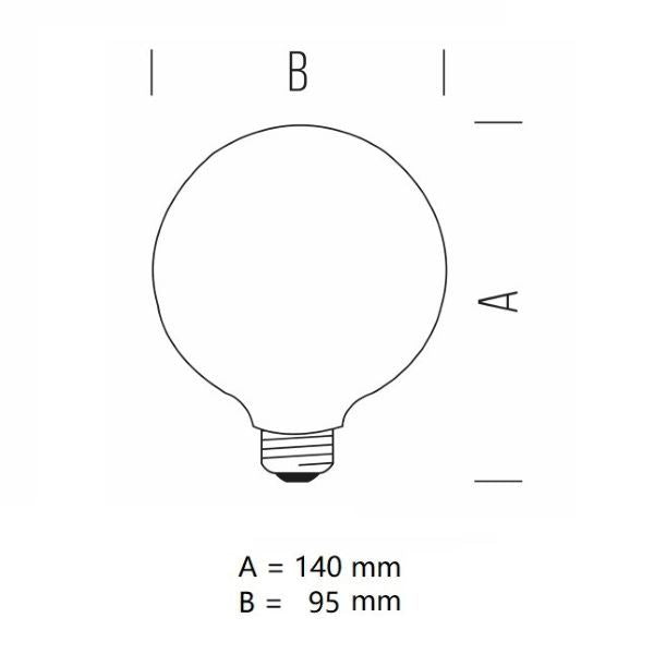 LAMPADINA GLOBO A LED 7W LUCE CALDA 2500K 725 LUMEN E27 VETRO AMBRATO BOT