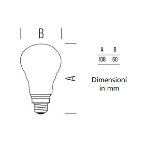 LAMPADINA GOCCIA A LED  7W LUCE CALDA 2500K 725 LUMEN E27 VETRO AMBRATO BOT