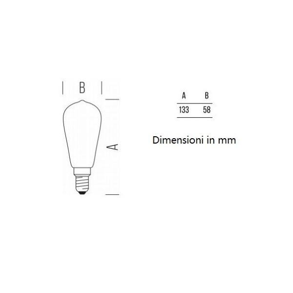 LAMPADINA EDISON A LED 7W LUCE CALDA 2500K 725 LUMEN E27 VETRO AMBRATO BOT
