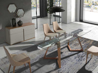 Specchio da parete esagonale noce