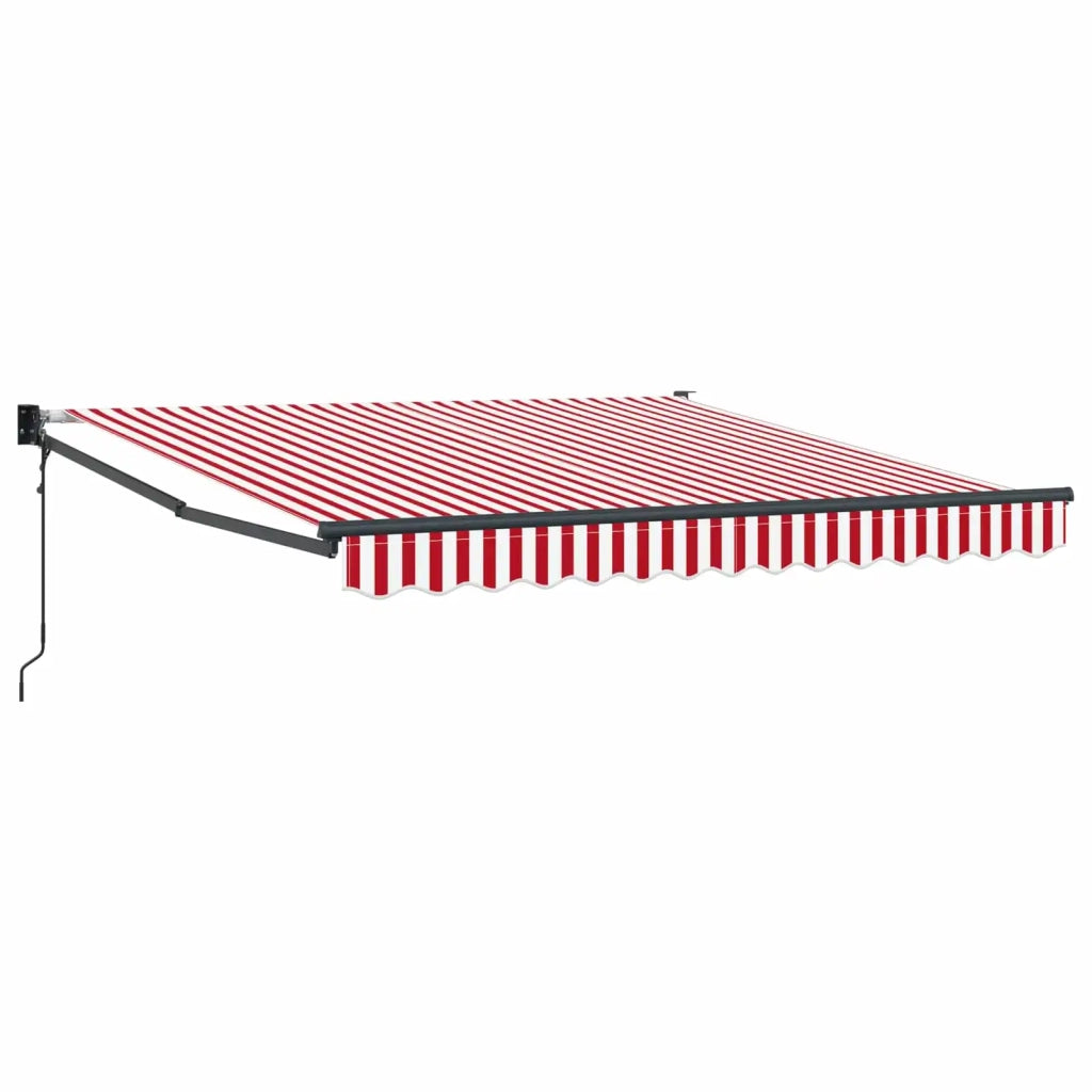 Tenda retrattile-Tenda parasole per balcone Rosso e Bianco 350 x 250 cm 690985