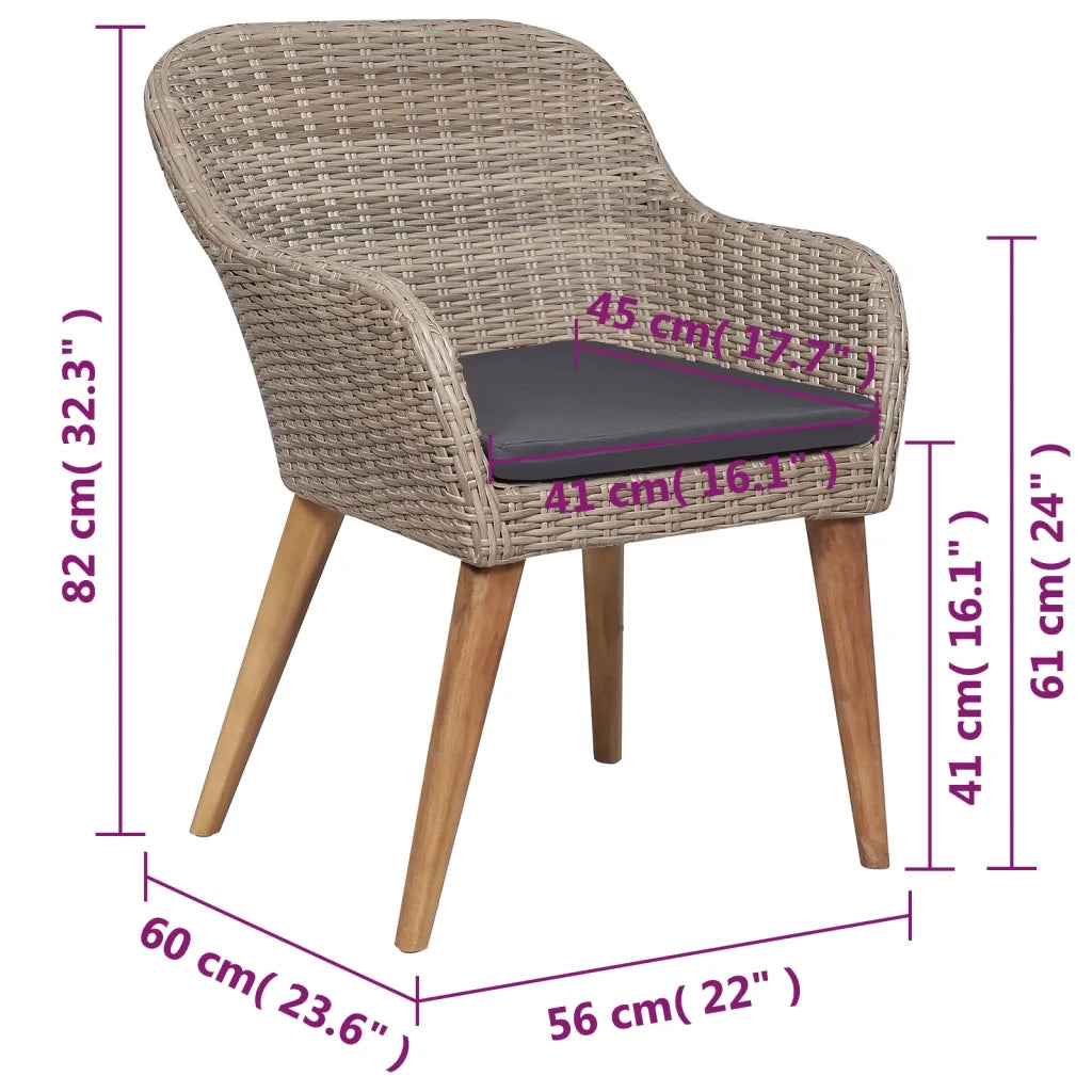 Set Mobili da Pranzo per Giardino 5 pz Marrone 3071967