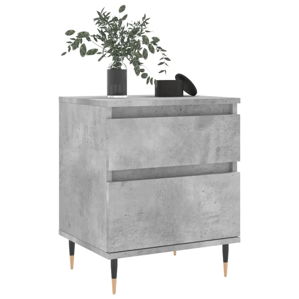 Comodino | Armadio da Notte | Mobiletto da notte Grigio Cemento 40x35x50 cm in Legno Multistrato