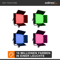 Rainbow Pannello LED fotografia 50W - Luce fotografica da studio con cambio colore RGBWW, illuminazione controllo tramite app, luce video bicolore