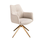 Sedia girevole in tessuto crema