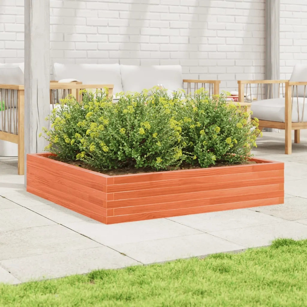 Fioriera Giardino Marrone Cera 110x110x23cm Legno Massello Pino 847215