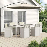 Set da Pranzo per Giardino con cuscino 7 pcs Bianco e Crema PP 3430079
