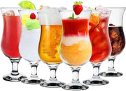 Set di bicchieri da 4 con manici di canna – Bicchieri da 450 ml per caffè freddo e latte macchiato – Bicchieri da lungo drink per acqua, matcha e cocktail