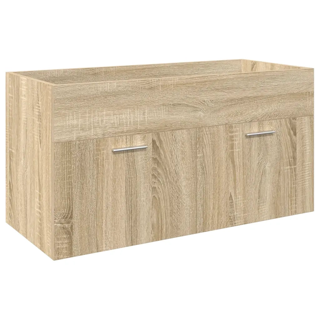 Mobile da Bagno con Lavabo Integrato-Armadietto da bagno con Lavandino Rovere Sonoma 641560
