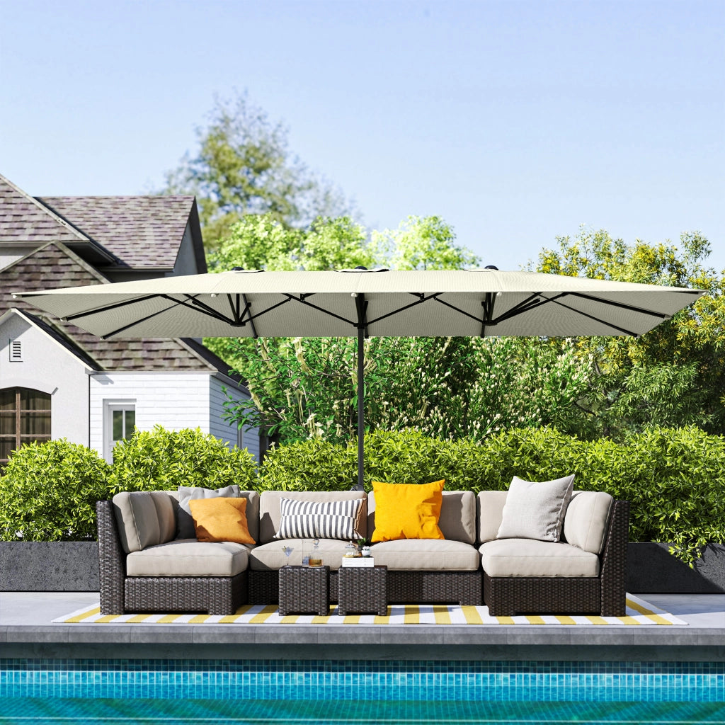 Ombrellone da giardino 12 stecche ¨C zephmum ¨C crema 451x264 cm
