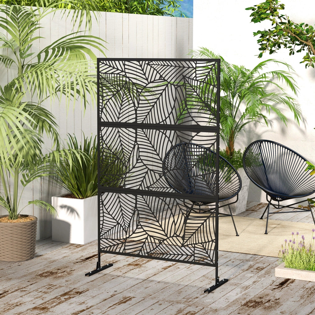 Biombo 3 Pannelli Separatore Ambienti ¨C zephmum ¨C Nero 122x198 cm