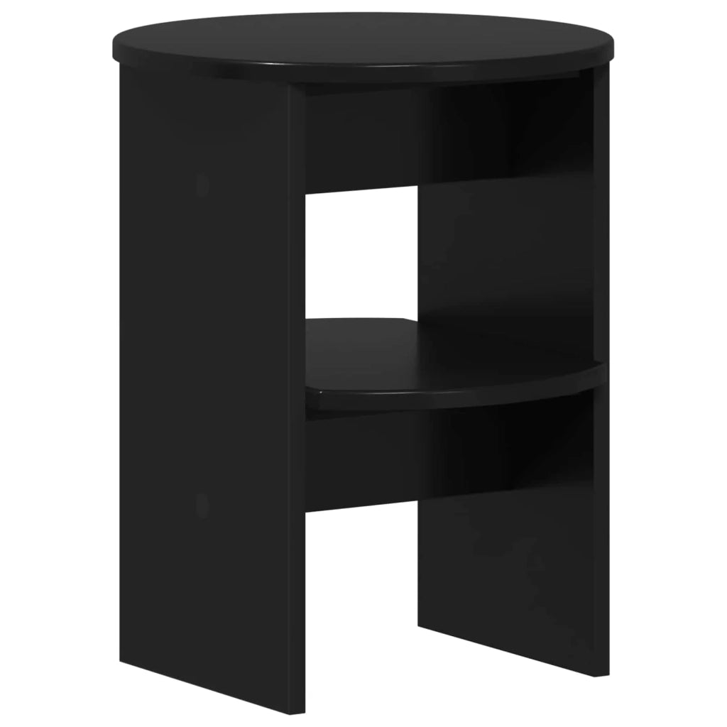 Mobile laterale 2 pcs Nero Ø40 x 50 cm Legno ingegnerizzato