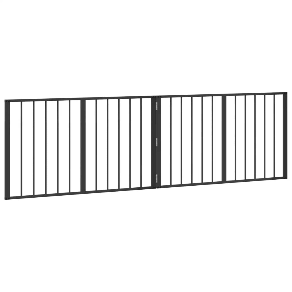 Cancello per cani 2 pcs Nero 100 x 60 cm Acciaio zincato 891996