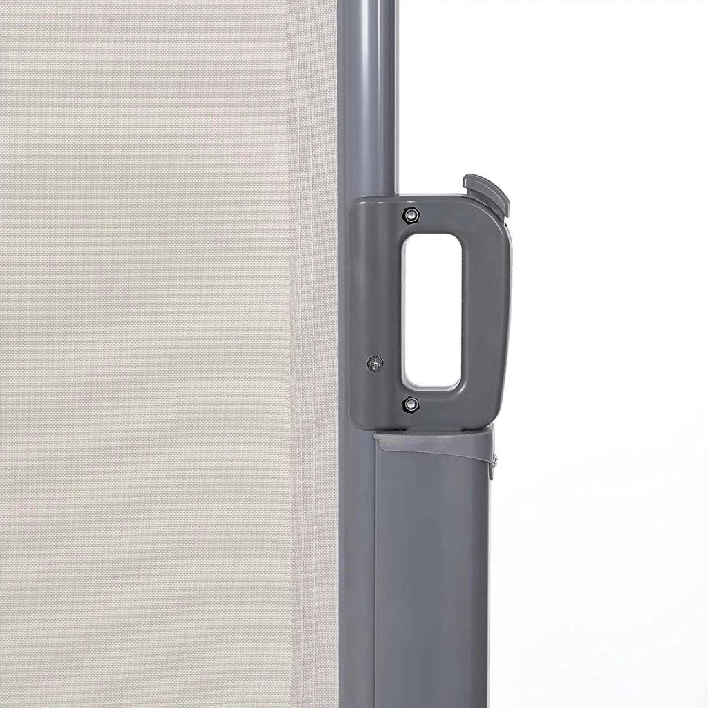 Tenda da sole laterale 1,6 x 3,5 m frangivista/parasole retrattile per balcone terrazza patio e giardino con fissaggio a terra protezione dalla vista beige 12_0001846