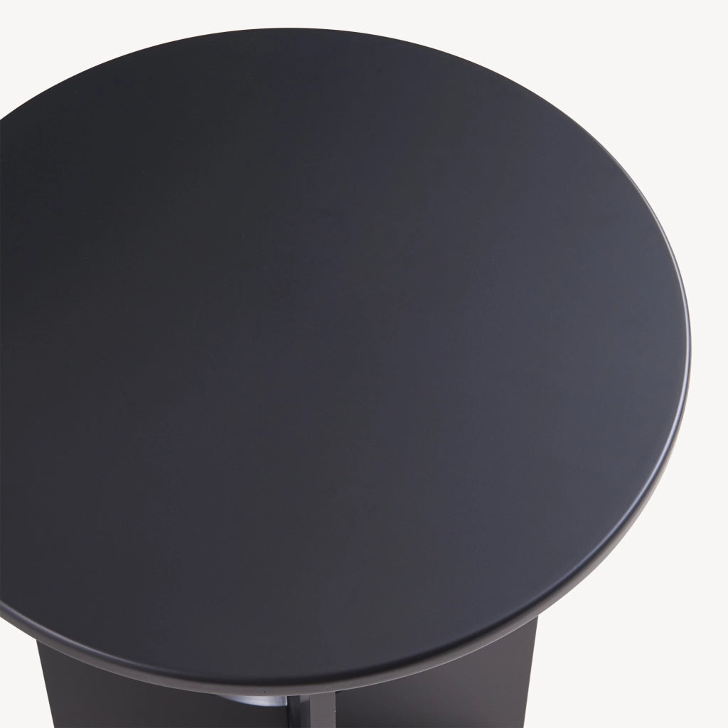 Tavolino Laterale Podeldsvin con Piano Rotondo 49 x Ø40 cm - Nero [en.casa]