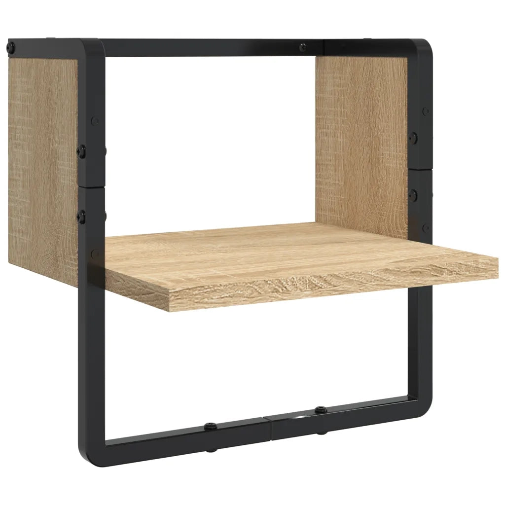 Set Mensole Parete con Aste 6pz Rovere Sonoma Legno Multistrato 836314