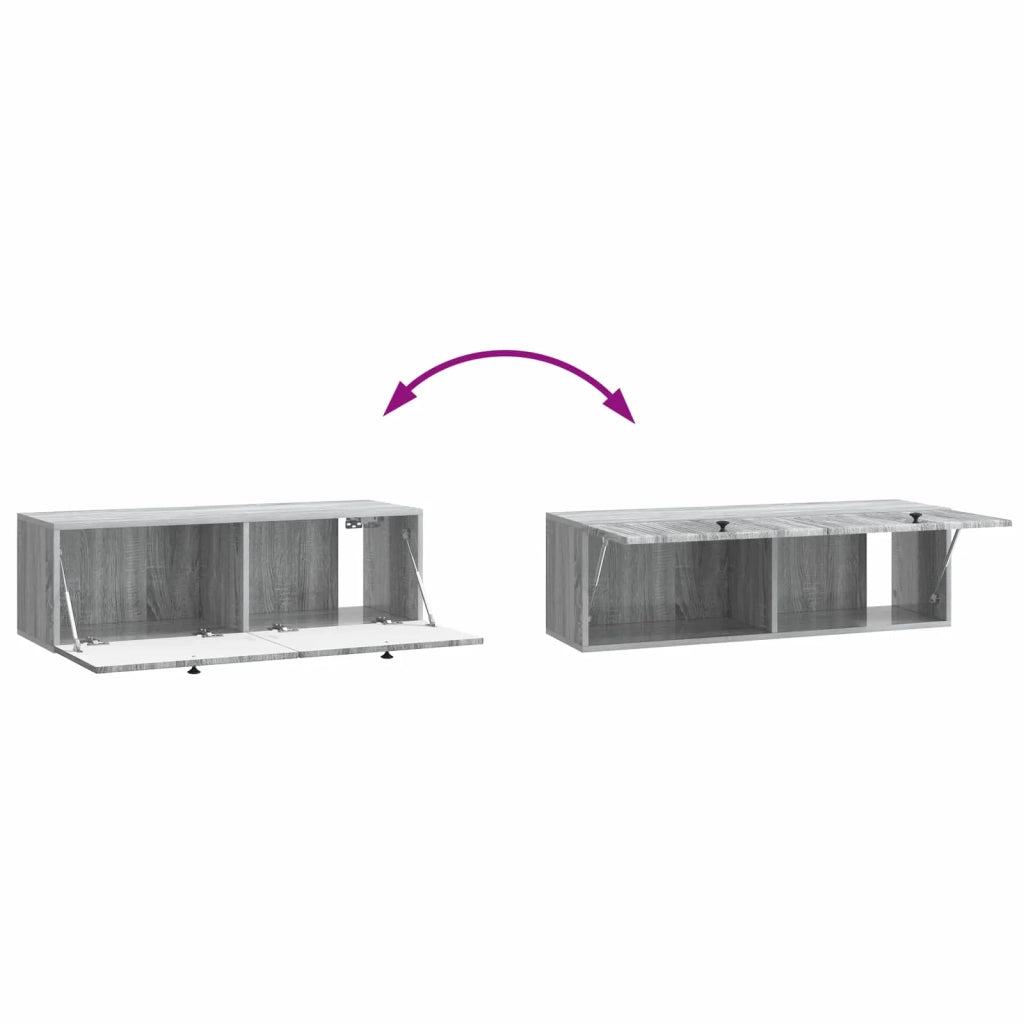 Mobile Porta TV da Muro Grigio Sonoma 98 x 31 x 30 cm