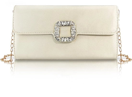 Borsa da braccio per donna con catena regolabile da 100 cm, cinturino e cordoncino, elegante borsa da sera per donna