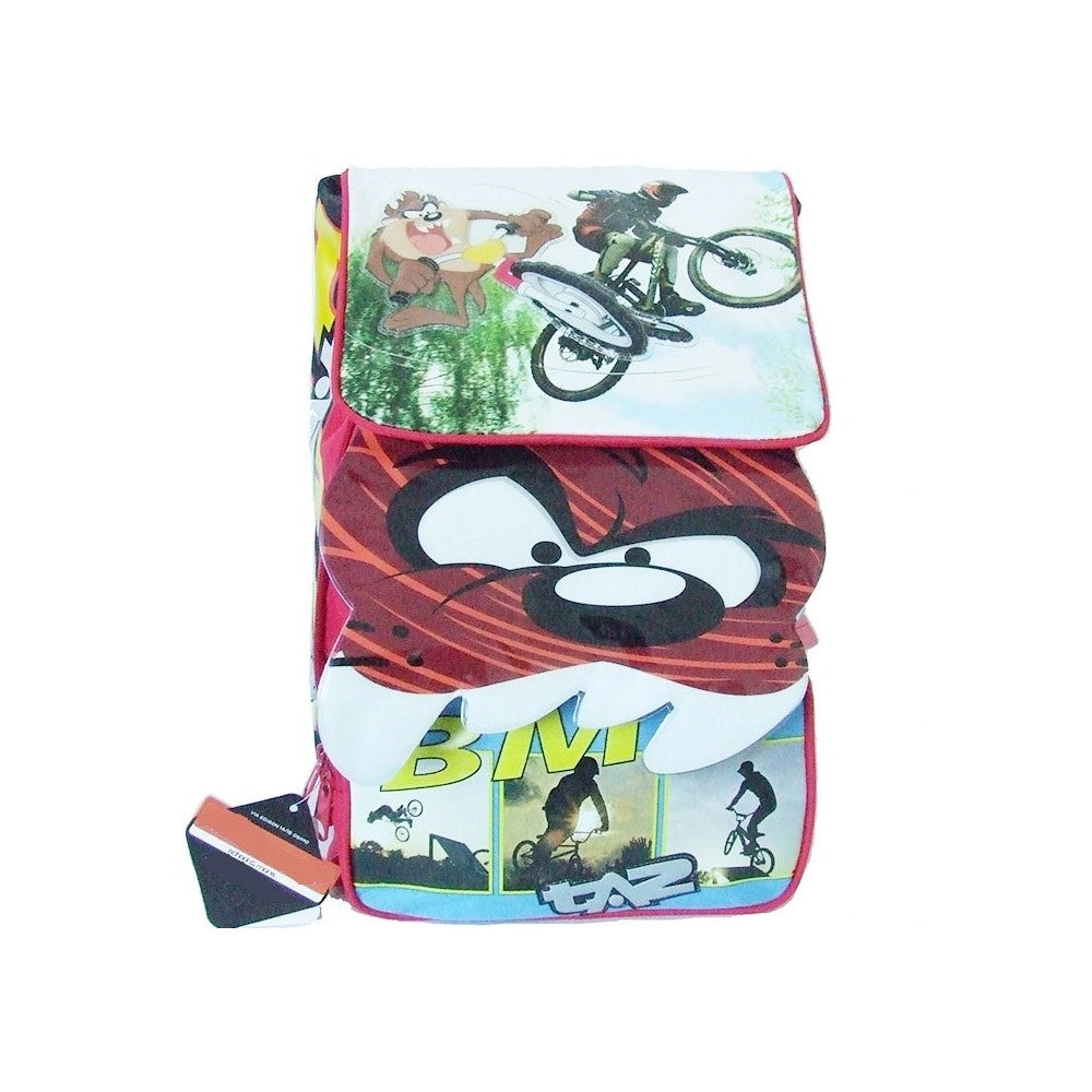 Trade Shop - Zaino Estensibile In Tessuto Con Schienale Rigido Confort Back Looney Tunes Taz -