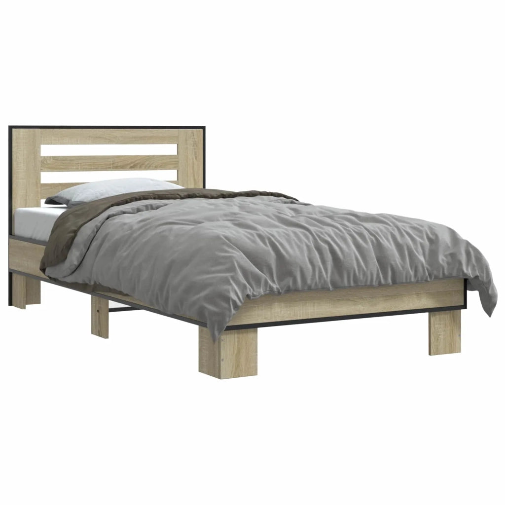 Struttura letto con testata-Giroletto Rovere Sonoma 80 x 200 cm 517667